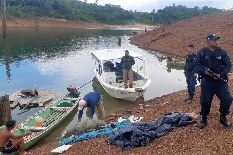 Fiscalização apreende 10.700 metros de malhadeira e uma tonelada de pescado no Lago de Tucuruí