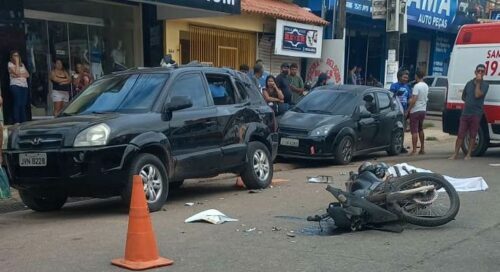 VÍDEO: Motociclista morre após colidir com carro no interior do Pará
