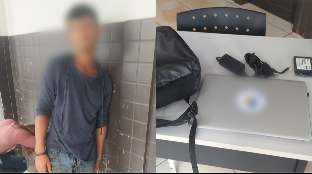 Homem é preso após quebrar vidro de veículo e furtar objetos