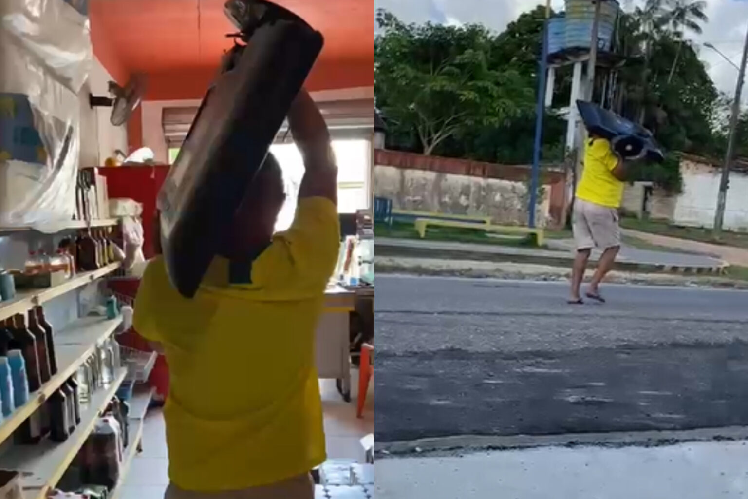 Vídeo: no Pará, torcedor joga televisão na rua após eliminação do Brasil na Copa