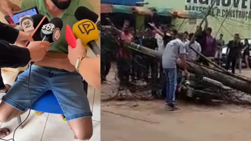 Motorista derruba poste, atinge mulher e foge no nordeste do Pará