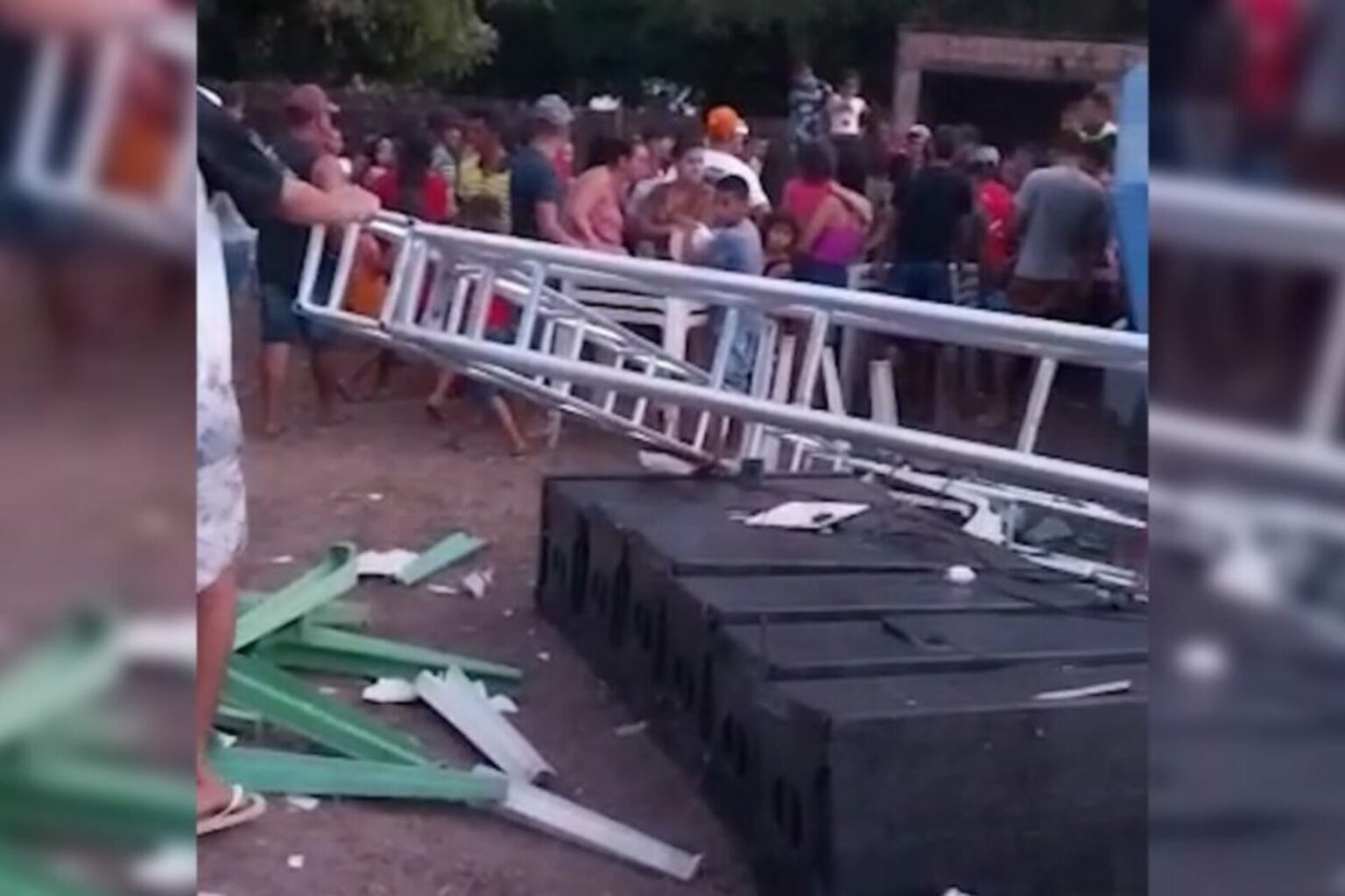 Estrutura de aparelhagem desaba e deixa uma pessoa ferida no Pará