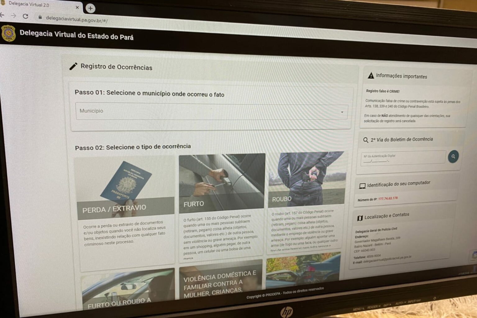 Delegacia Virtual do Pará garante maior agilidade na comunicação de crimes