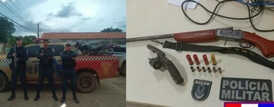 Polícia apreende armas e recupera moto roubada em Conceição do Araguaia