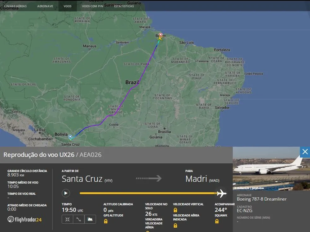 Vídeo: avião com destino a Madrid faz pouso de emergência em Belém