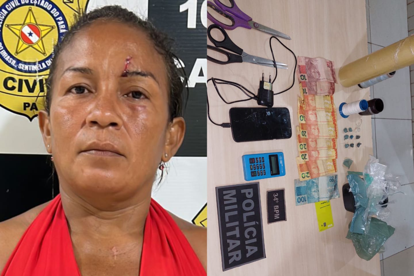 Mulher é conduzida à delegacia por suspeita de tráfico de drogas em Marabá