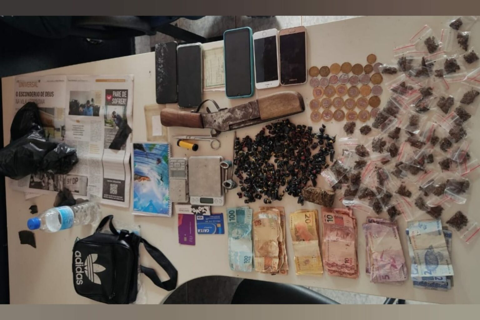 PM apreende drogas, arma de fabricação caseira e celulares em Rondon do Pará