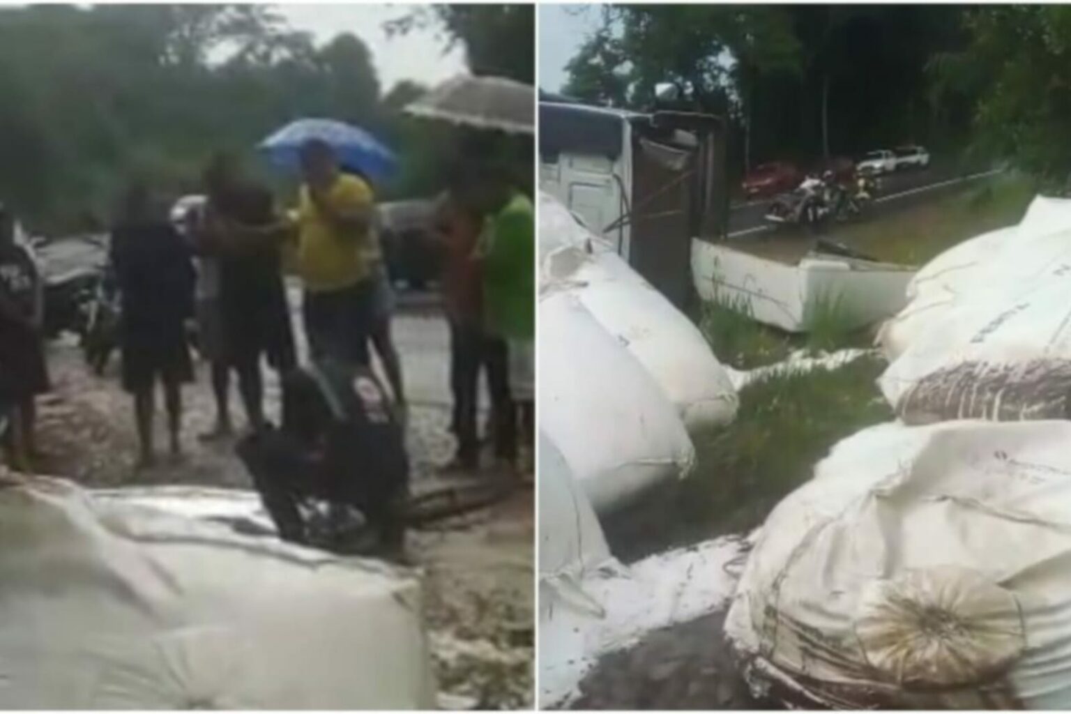 Ciclista morre esmagado por carga de adubo após caminhão tombar no Pará