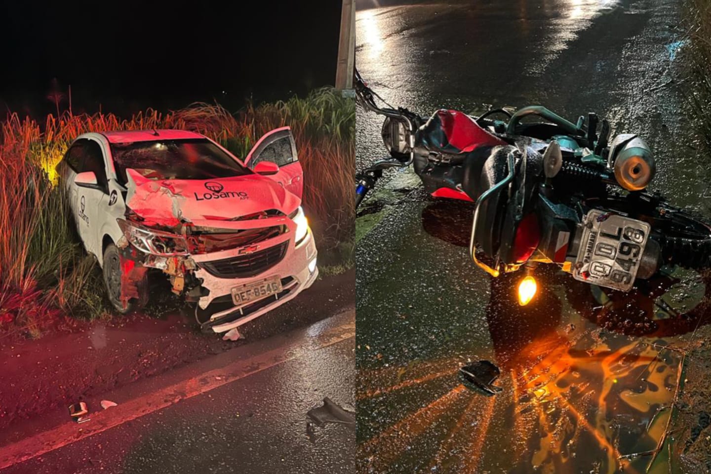 Acidente envolvendo carro e moto deixa pessoas feridas em Marabá