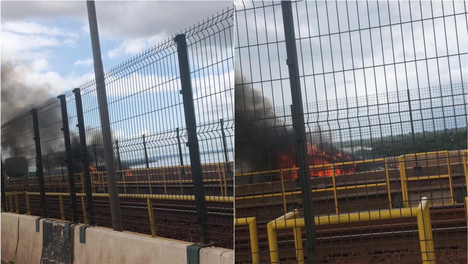 Vídeo: carro pega fogo na ponte sobre o Rio Tocantins, em Marabá