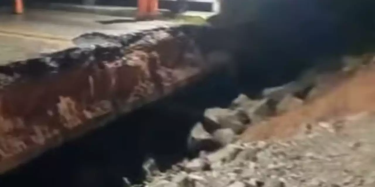 Trecho da BR-010 se rompe e forma cratera próximo a Mãe do Rio