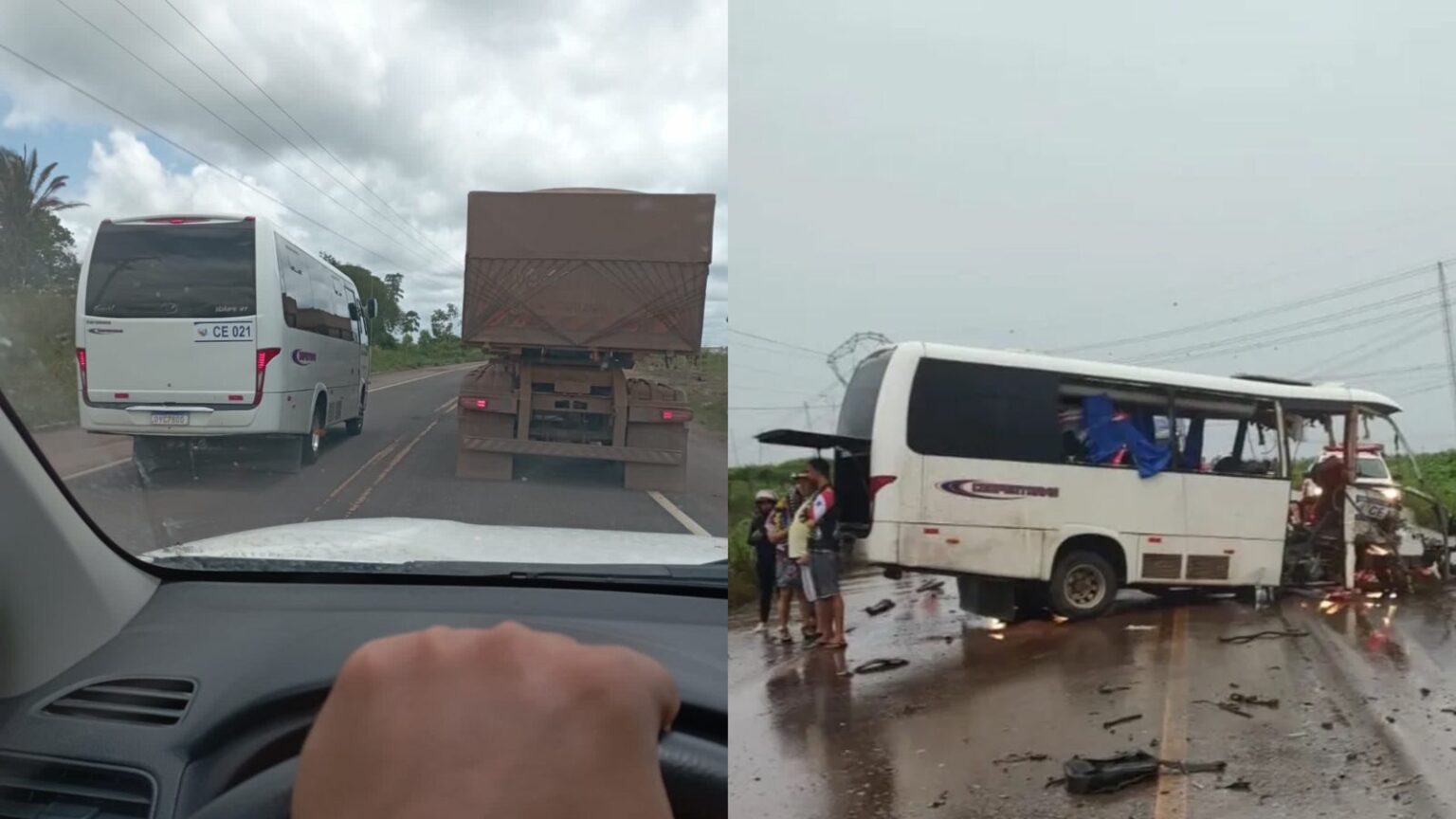EXCLUSIVO: Micro-ônibus de acidente foi flagrado em ultrapassagem irregular na PA-150