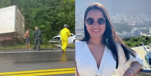 Mulher morre após colidir carro contra caminhão baú na PA-242