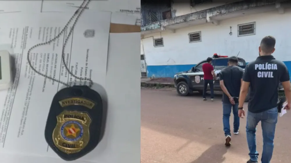 Homem é preso com distintivo falso de investigador da Polícia Civil