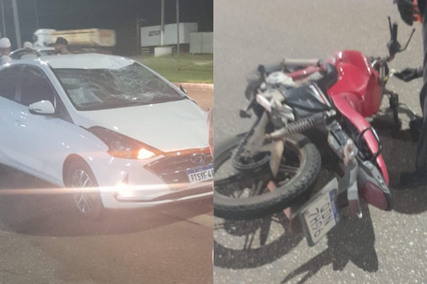 Colisão entre carro e moto deixa homem ferido em Marabá