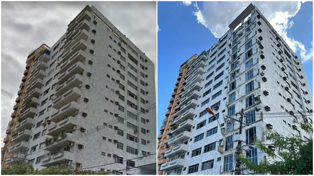 Sacadas de prédio residencial desabam em efeito dominó no Pará