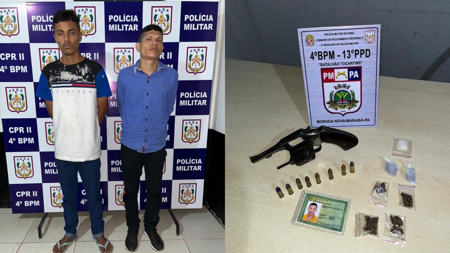 PM prende dupla com arma de fogo e drogas em Morada Nova