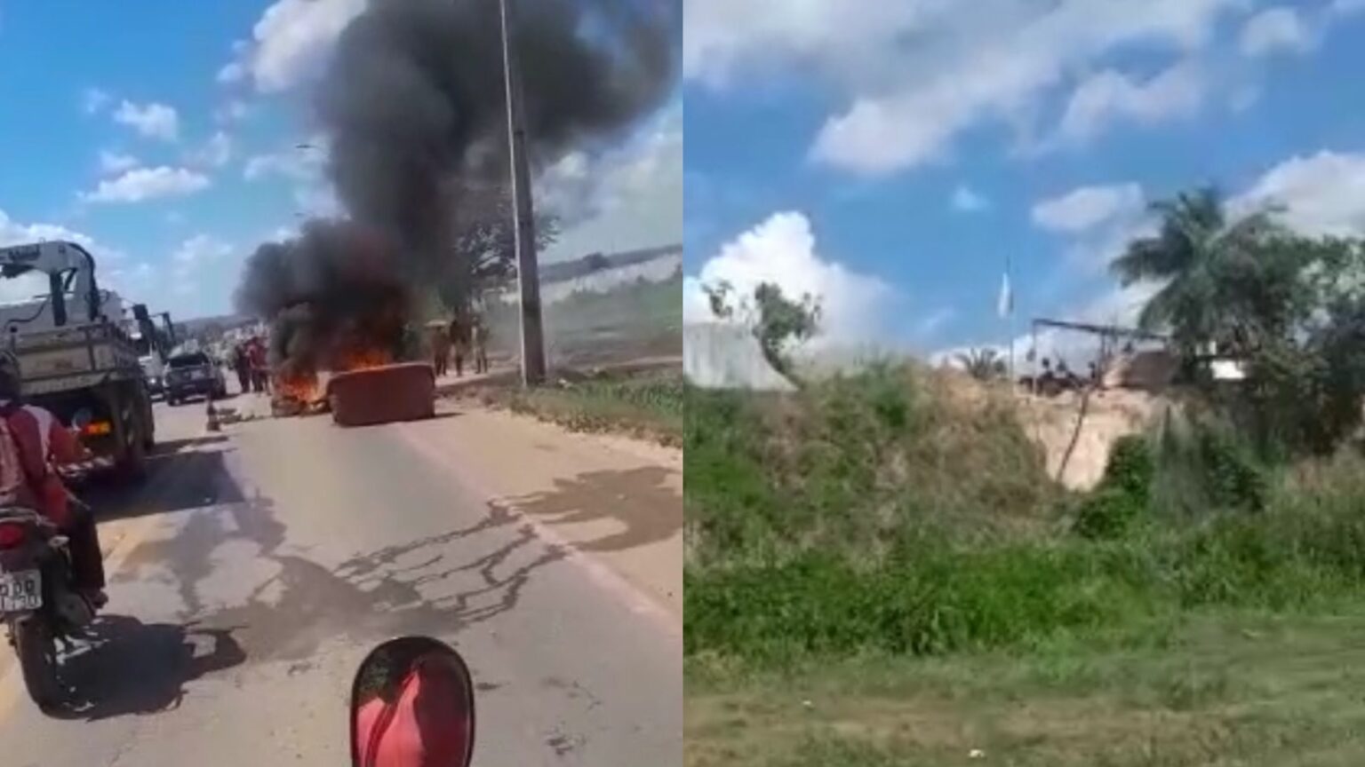 VÍDEO: Manifestantes queimam pneus e fecham trânsito na BR-230, em Marabá