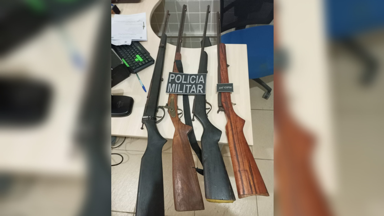 PM apreende quatro espingardas em Itupiranga