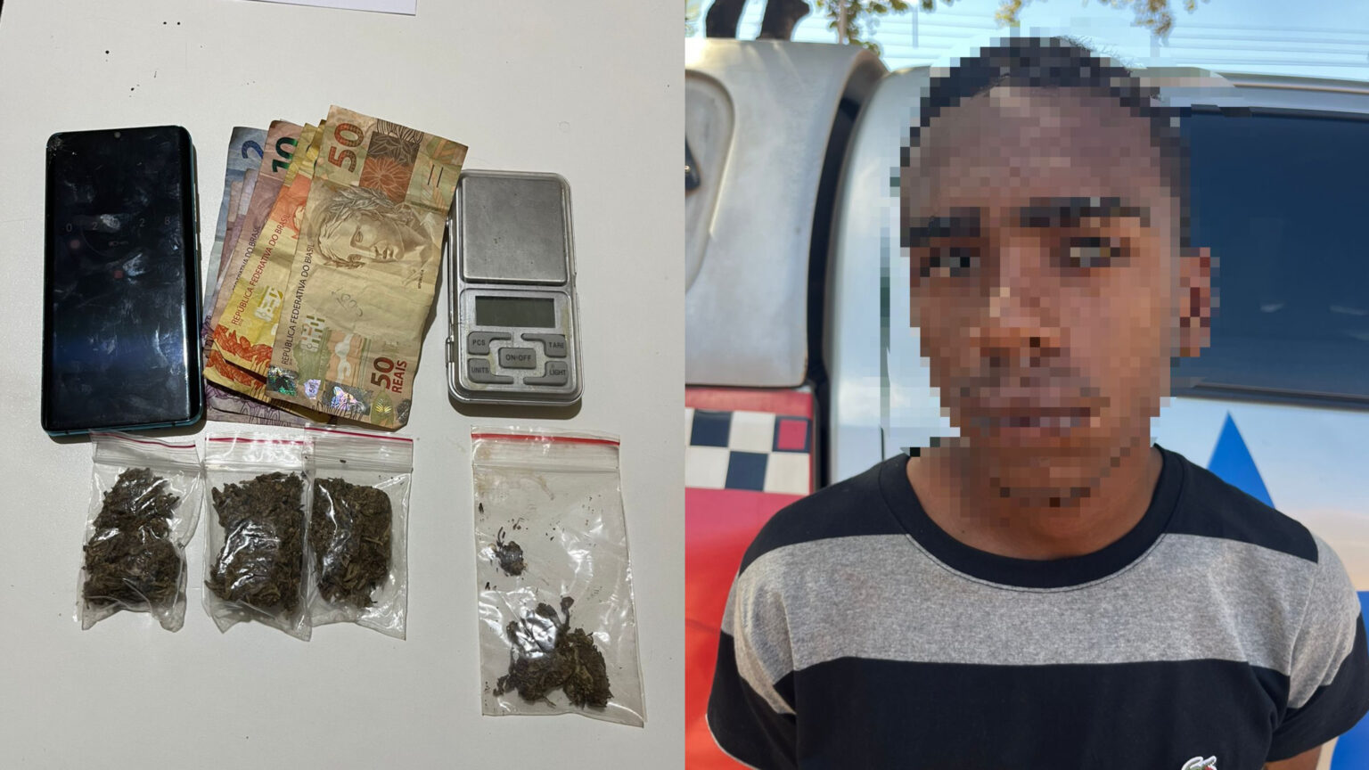 Polícia prende jovem por tráfico de drogas com veículo adulterado em Redenção