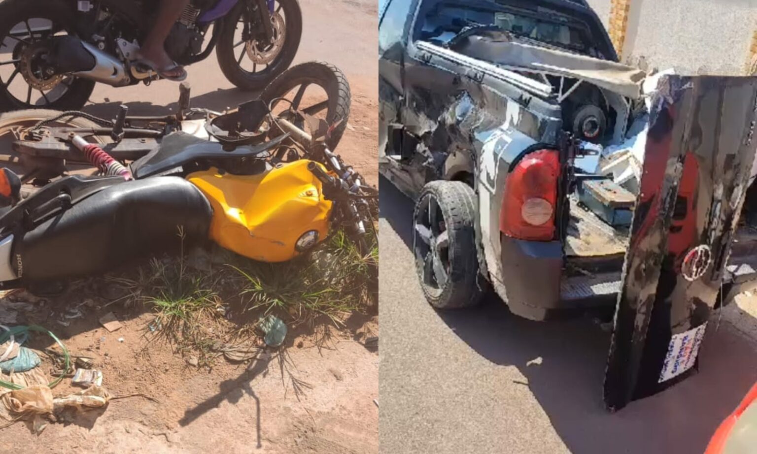 Motociclista fica ferido após avançar preferencial e colidir com caminhonete no Pará