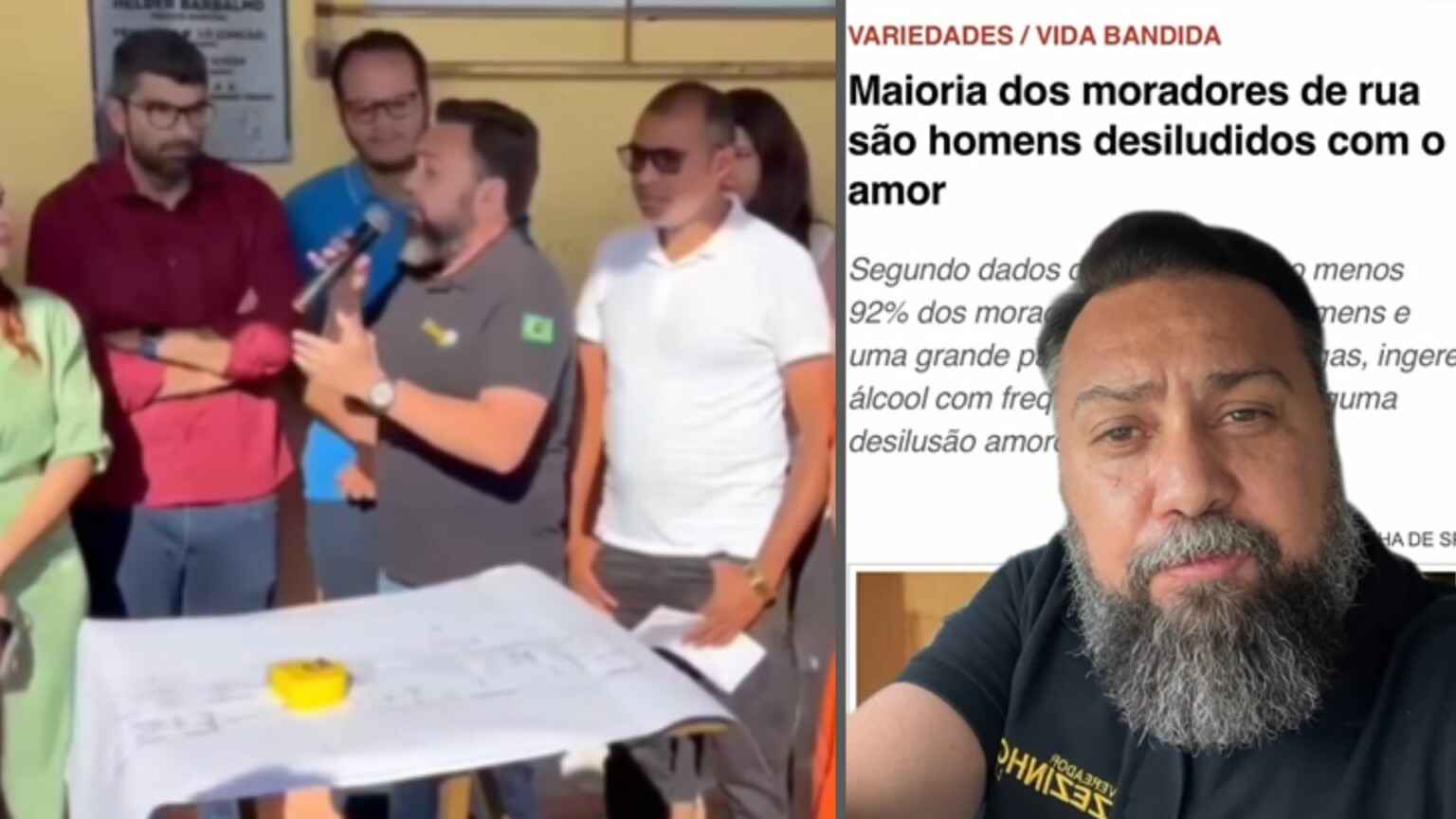 Vereador paraense diz que maioria das pessoas mora na rua por causa de chifre