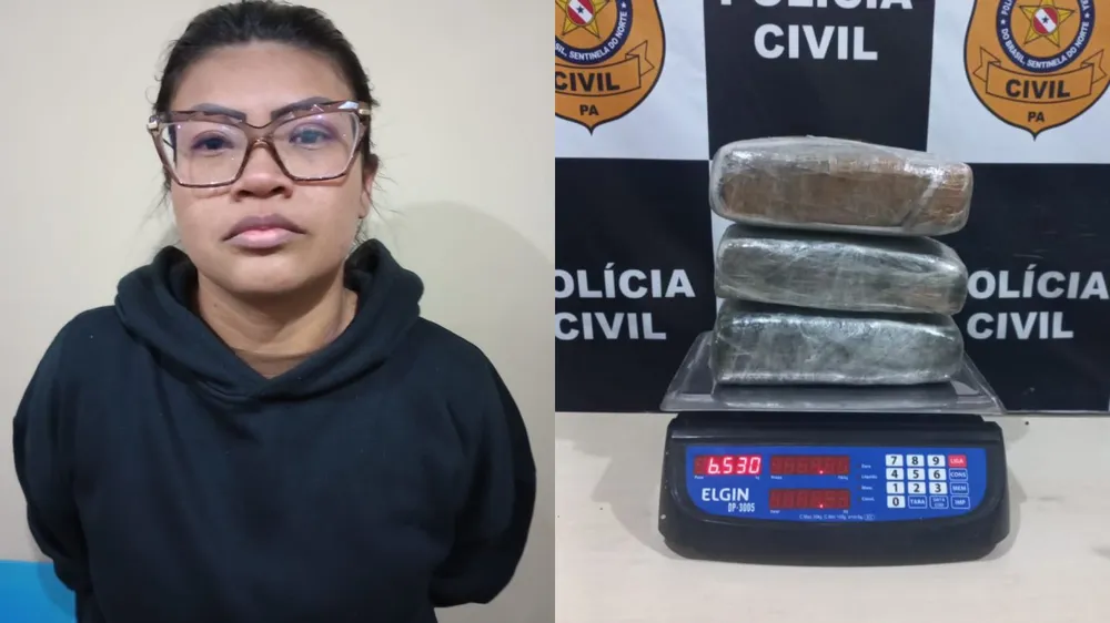 PC prende mulher que transportava mais de 6 kg de droga em mala no Pará