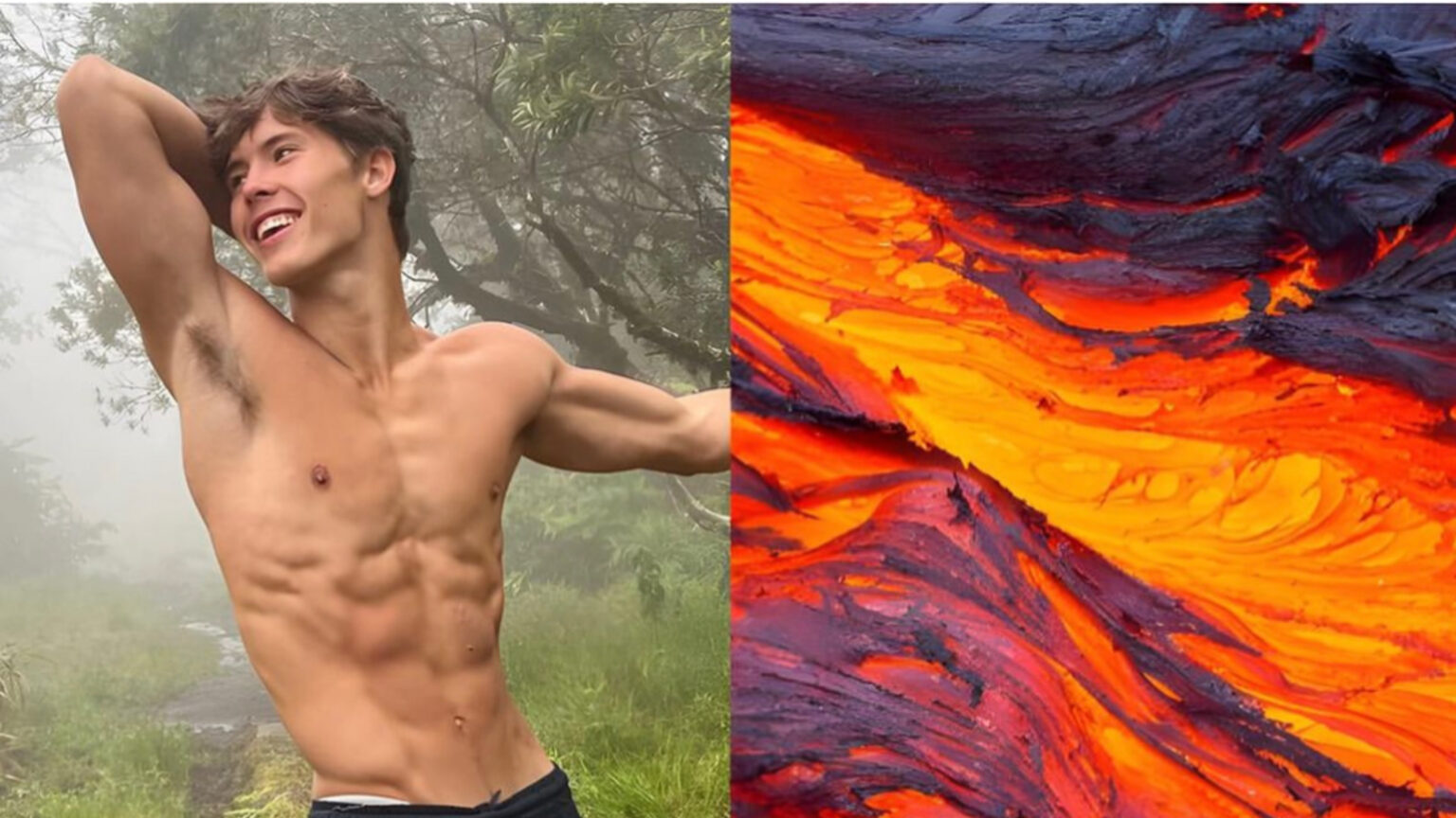 Tiktoker cai de penhasco em cima de lava quente