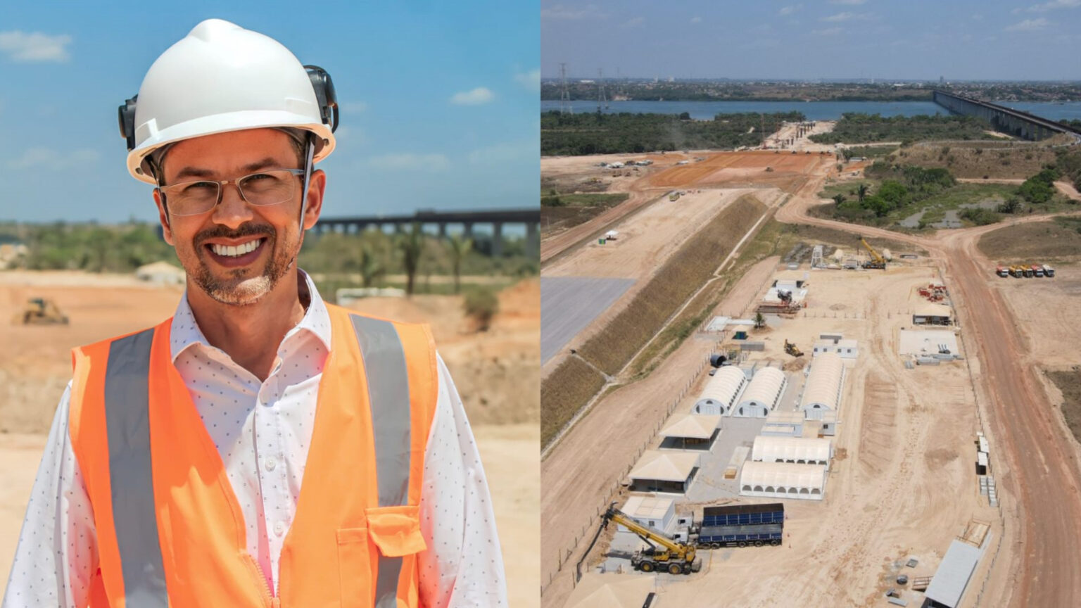 Vice-prefeito Luciano Dias visita obras da nova ponte sobre o Rio Tocantins
