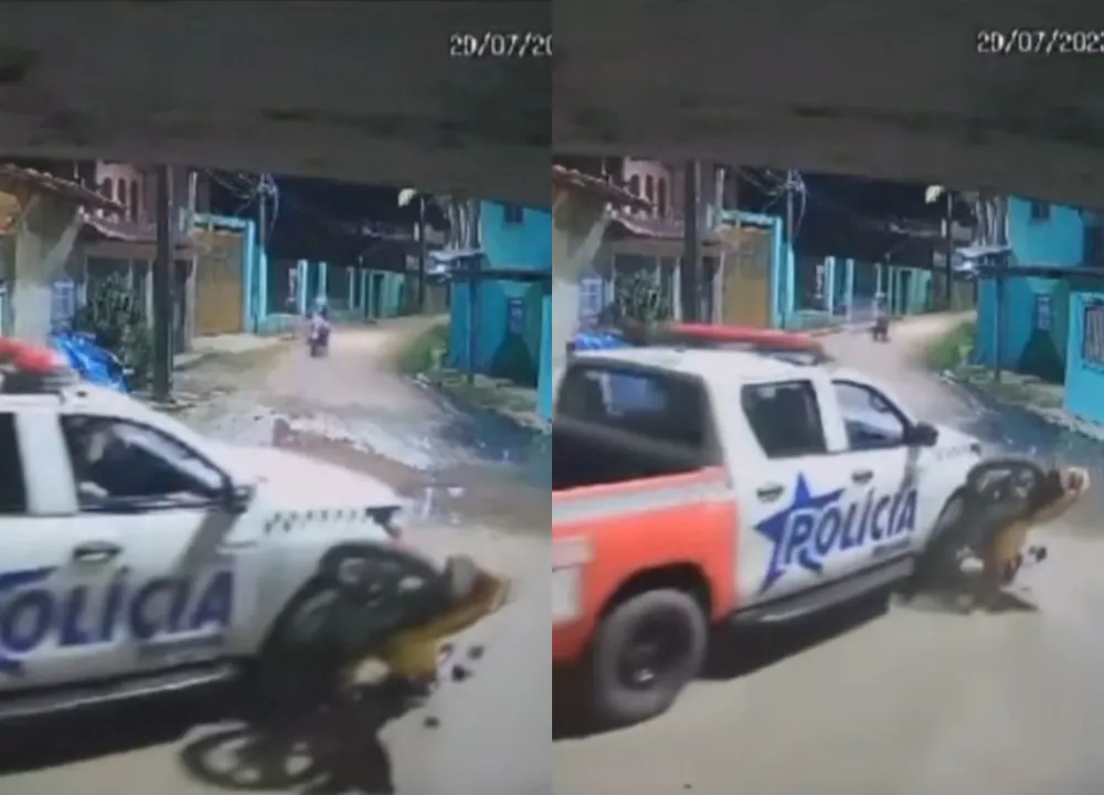 Policiais são afastados após passarem com viatura por cima de moto no Pará