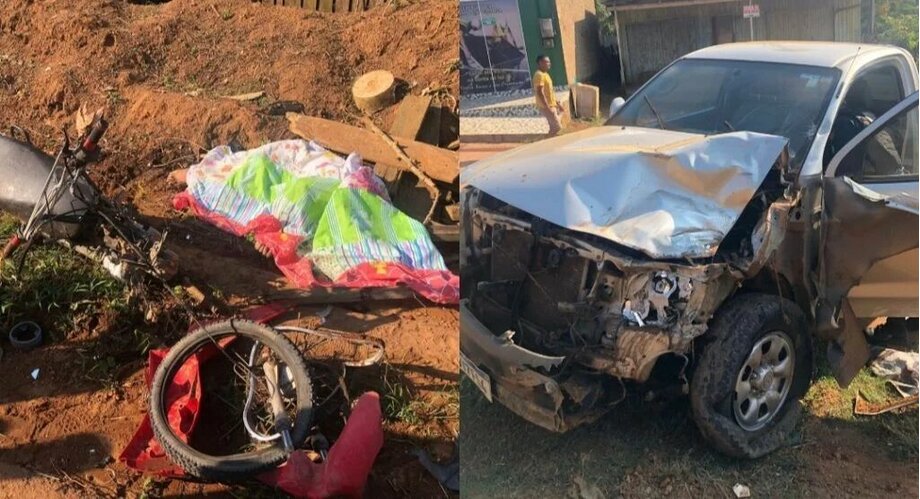 Homem e criança morrem em acidente entre moto e caminhonete no Pará