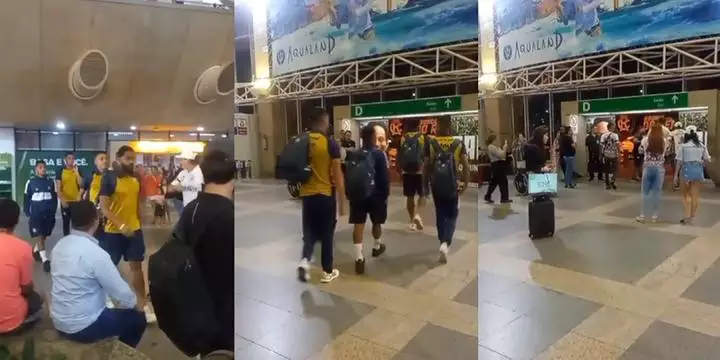 Após ser eliminado da Série C, jogadores do Remo são recebidos com protestos no aeroporto