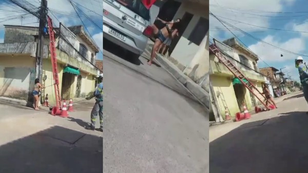 Com faca na mão, mulher corta cabos, chuta carro e derruba escada após corte de energia no Pará