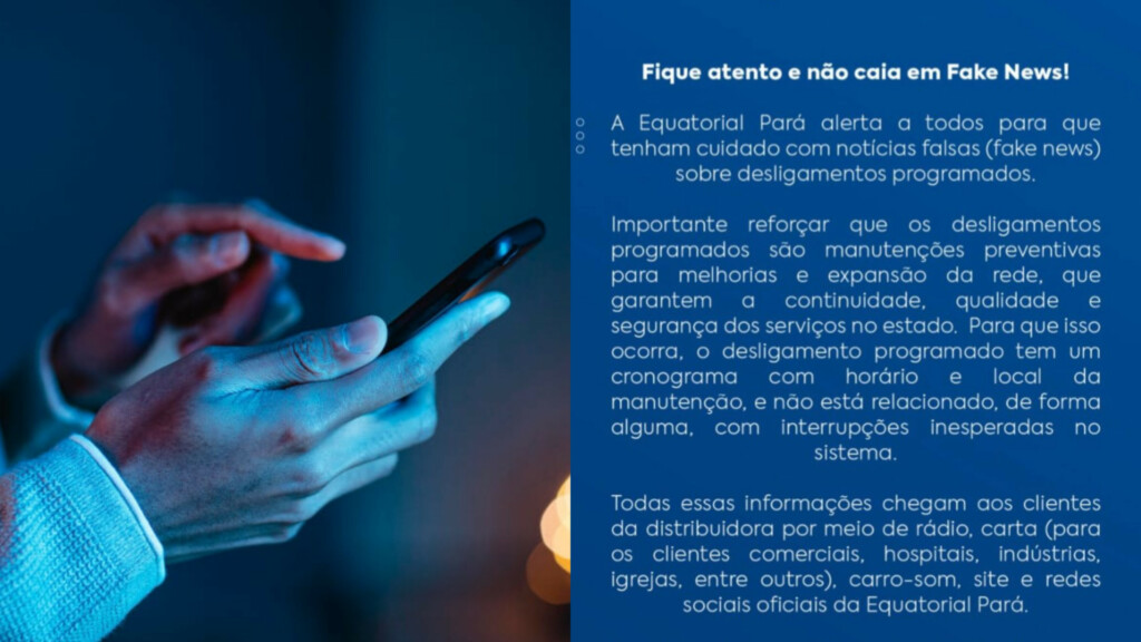 Concessionária de energia desmente ‘comunicado’ de desligamento programado em todo o Pará
