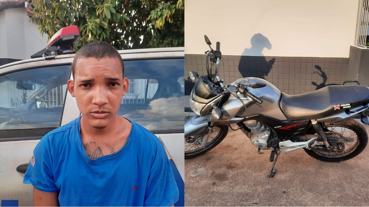 PM prende suspeito de roubo de motocicleta em São Domingos do Araguaia