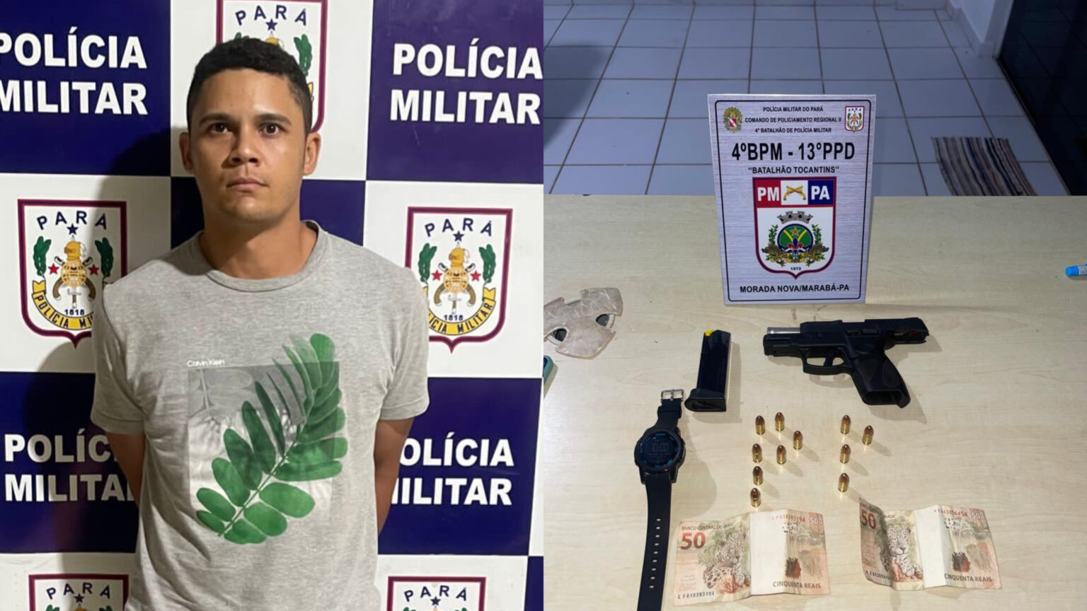 Foragido da Justiça é preso por porte ilegal de arma em bar de Marabá