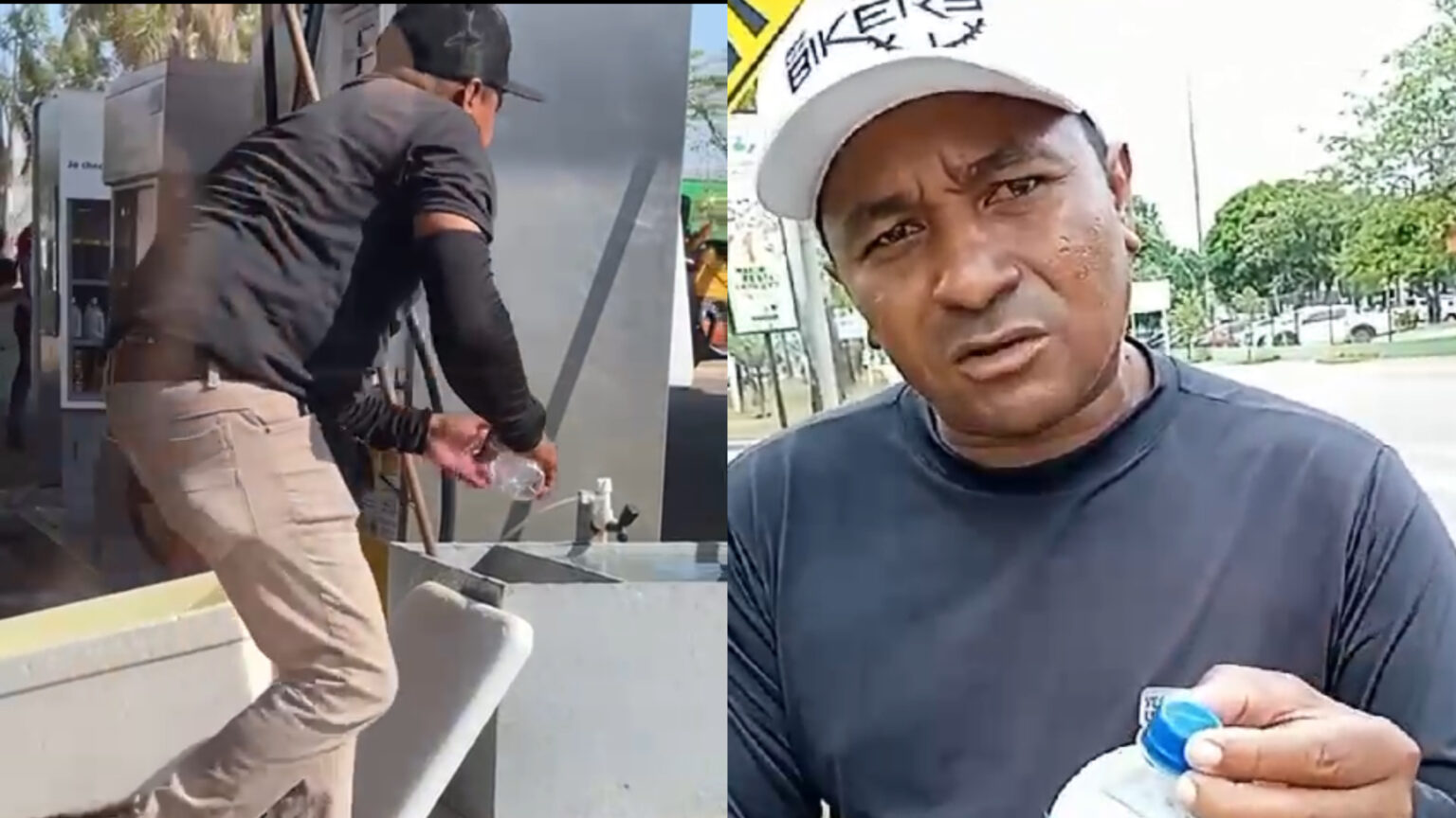 VÍDEO: Vendedor de água é flagrado enchendo garrafas em posto de gasolina em Marabá