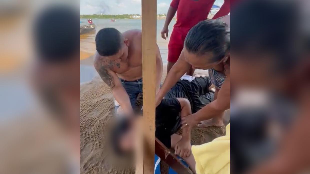 Vídeo: PM de folga salva vítima de afogamento na Praia do Tucunaré