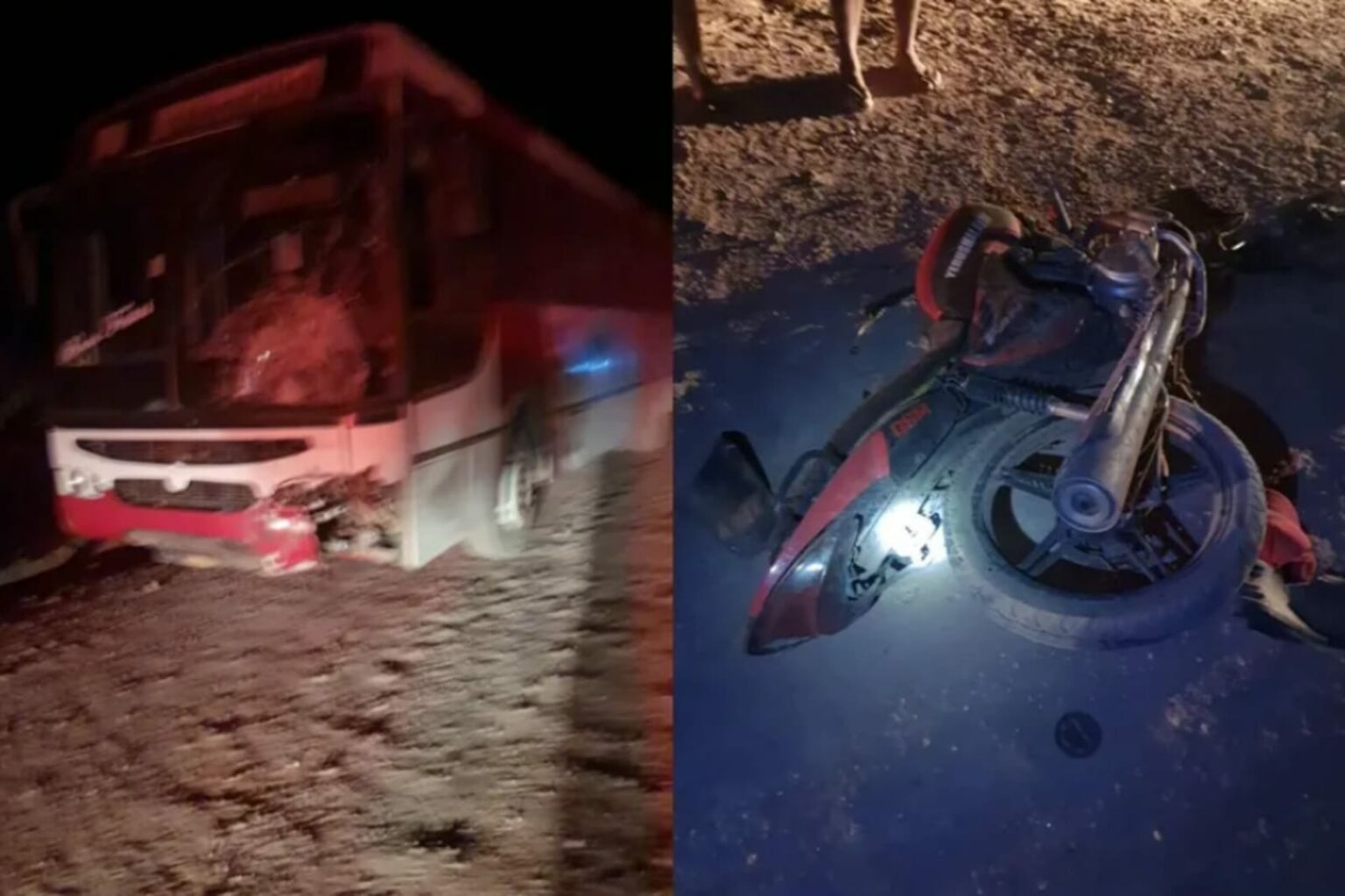 Colisão entre motocicleta e ônibus deixa duas pessoas mortas no Pará