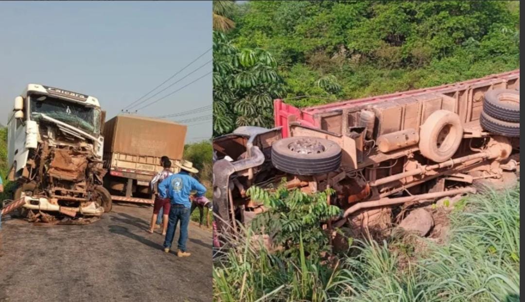 Acidente entre 3 carretas deixa BR-158 interditada no Pará