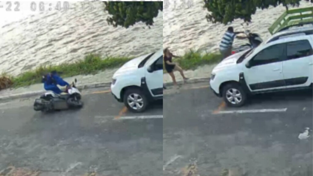 Homem tenta ajudar mulheres e joga moto dentro de rio no Pará