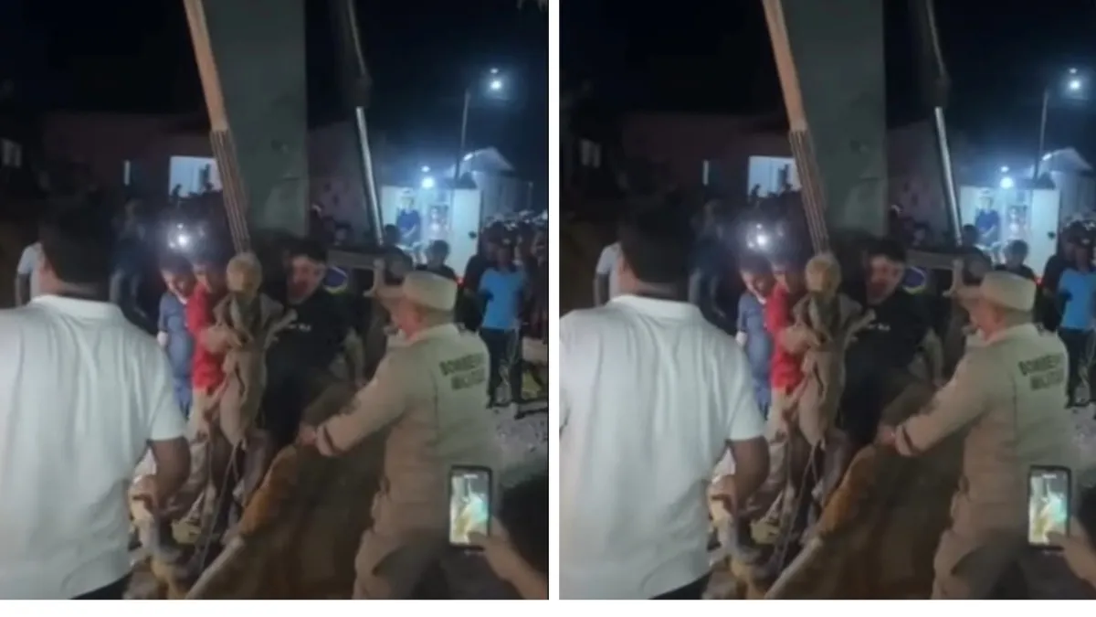 Vídeo mostra momento em que criança de um ano é resgatada de poço no Pará