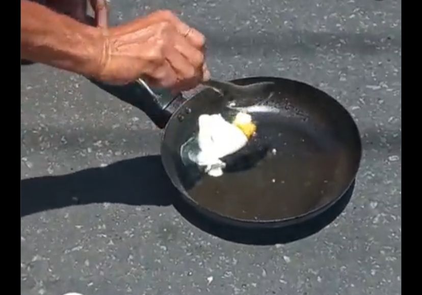 Vídeo: com temperatura nas alturas, homem decide fritar ovo no meio da rua