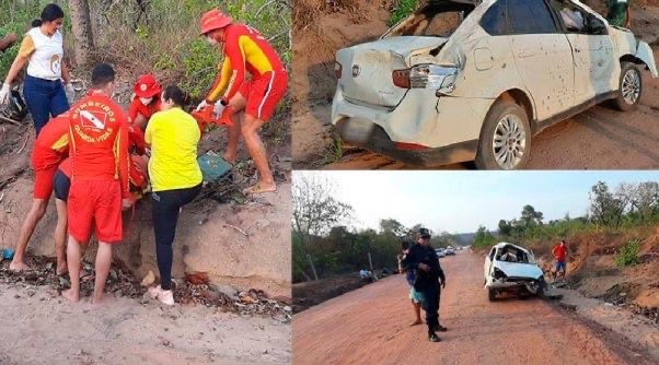 Carro capota e deixa 5 pessoas feridas no Pará