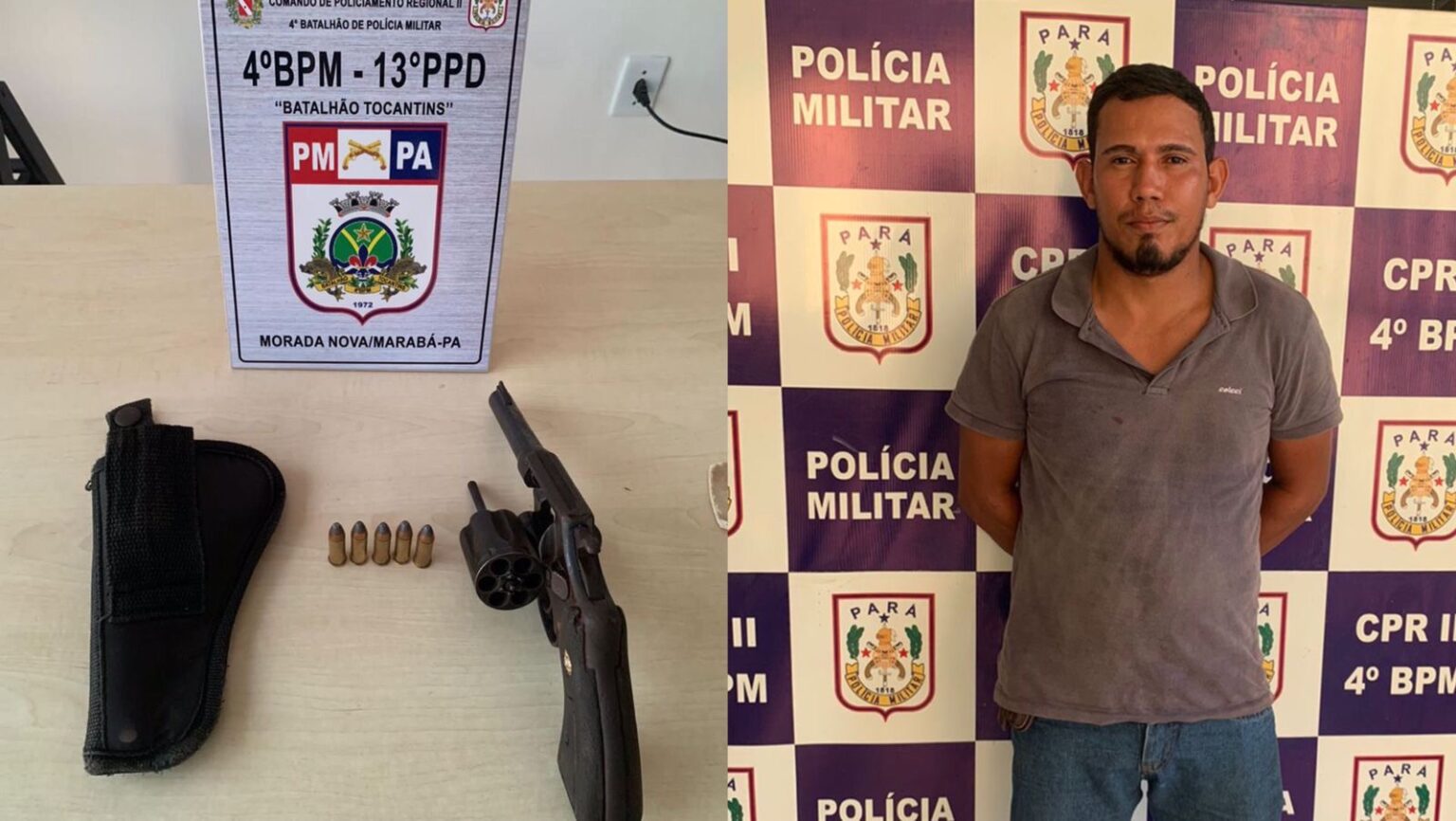 PM prende suspeito por porte ilegal de arma de fogo em Marabá