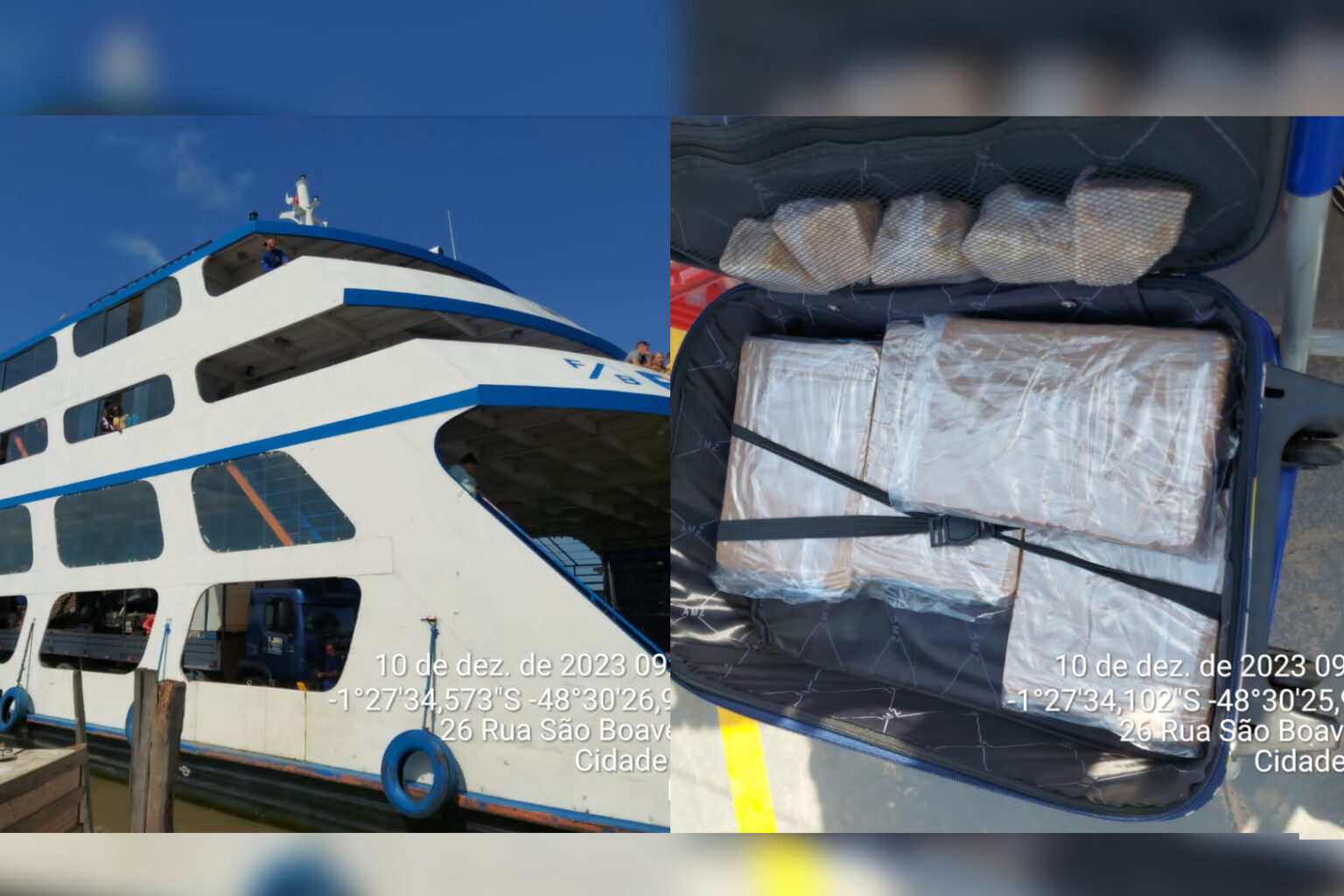 Mala ‘recheada’ de cocaína é encontrada em embarcação, no Pará