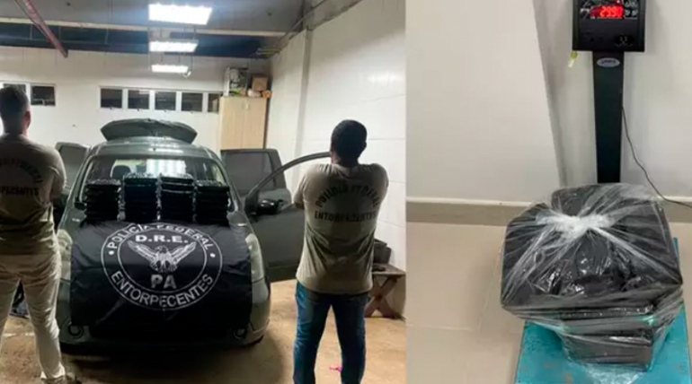 Polícia Federal apreende quase 30kg de cocaína escondidas em carro