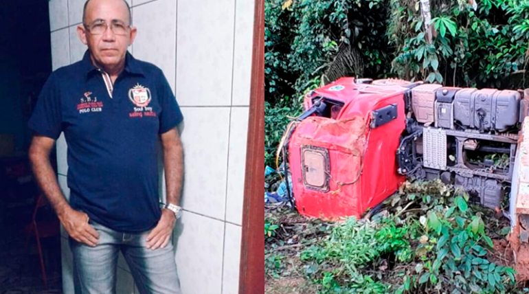 Motorista morre após caminhão cair em ribanceira na Transamazônica