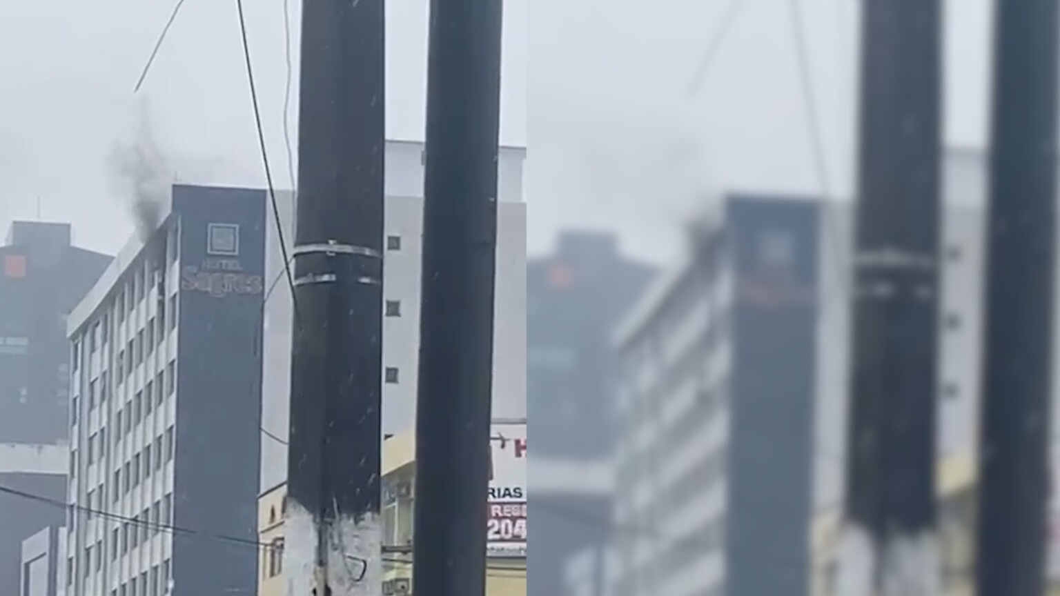 Vídeo: fogo em hotel leva pânico a São Brás, em Belém
