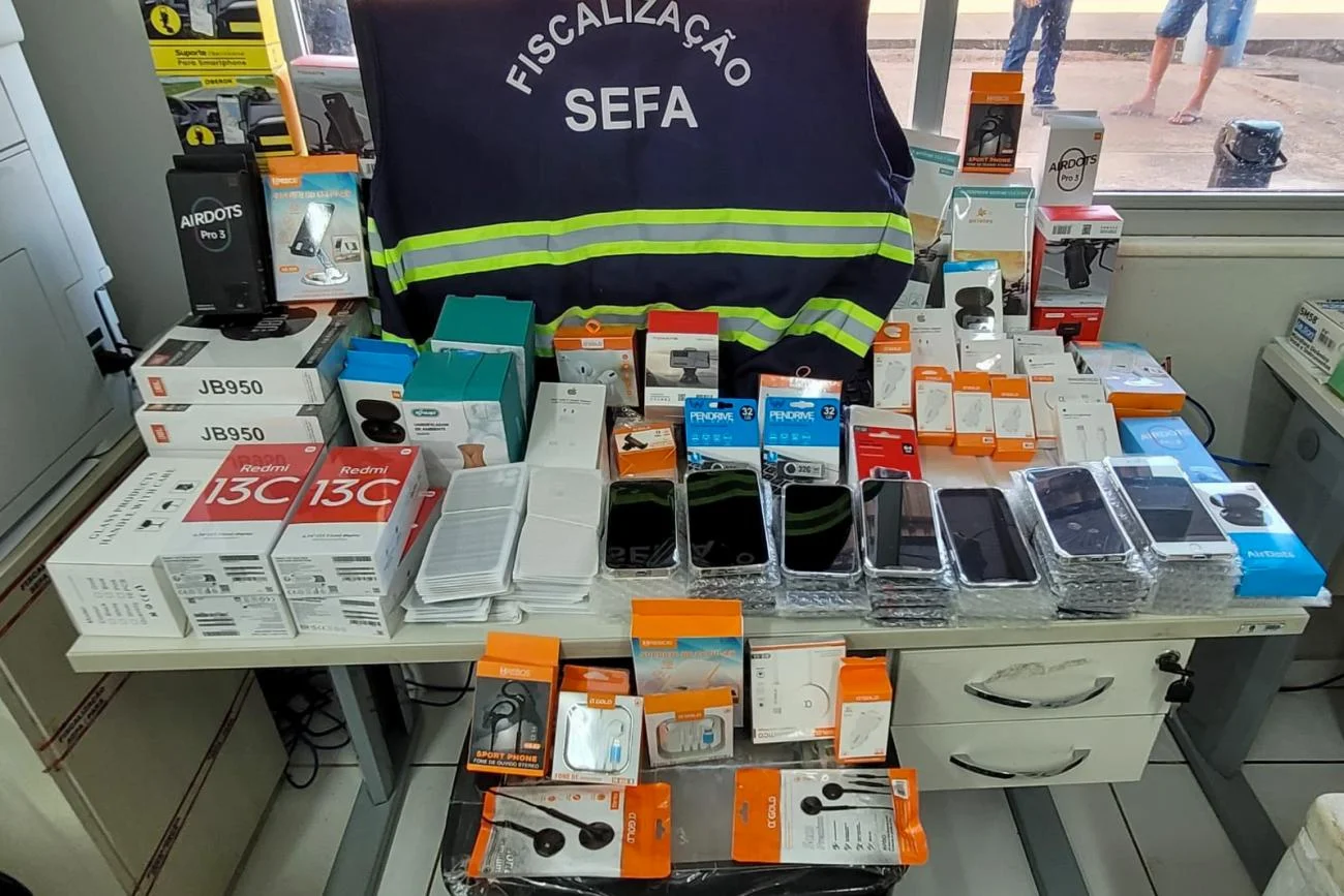 Sefa apreende celulares e acessórios em carga de pescado em Conceição do Araguaia